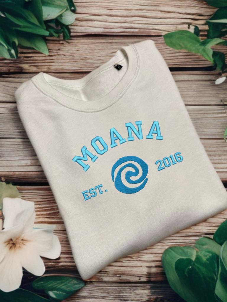 Sweat à col rond brodé Moana enfant