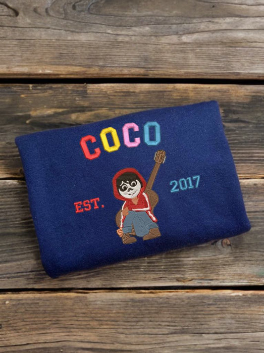 Sweat à col rond brodé Coco enfant