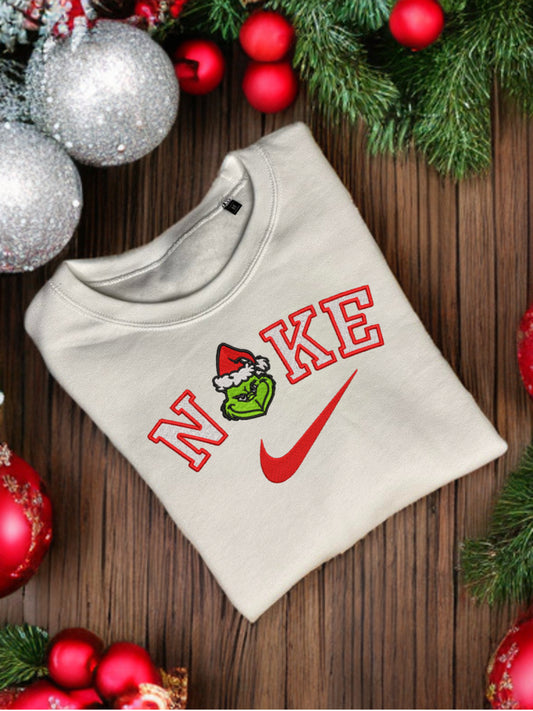 Sweat brodé inspiré Grinch Noel