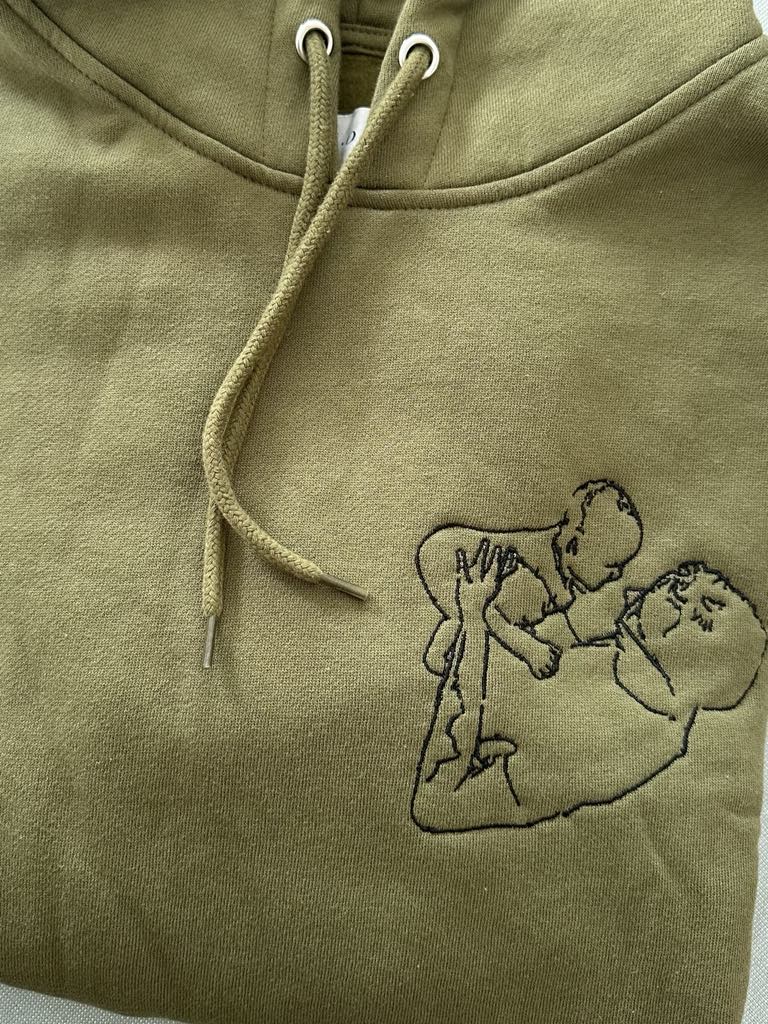 Sweatshirt brodé contour photo personnalisé